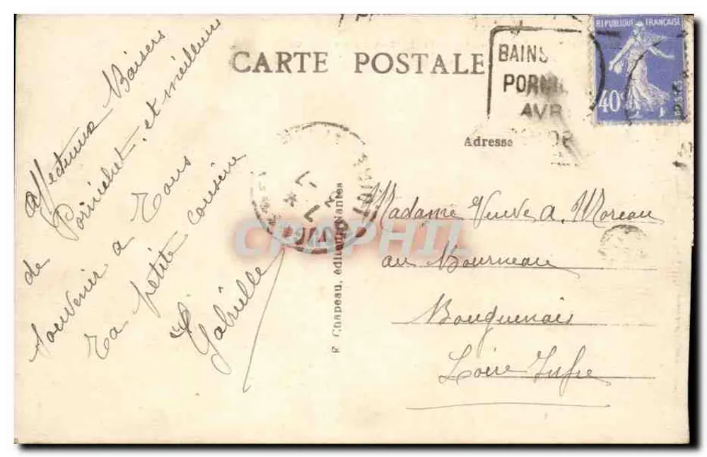 Pornichet (Loire-Inf.) — Rochers de Bonne-Source — R. Chapeau, editor - Verso