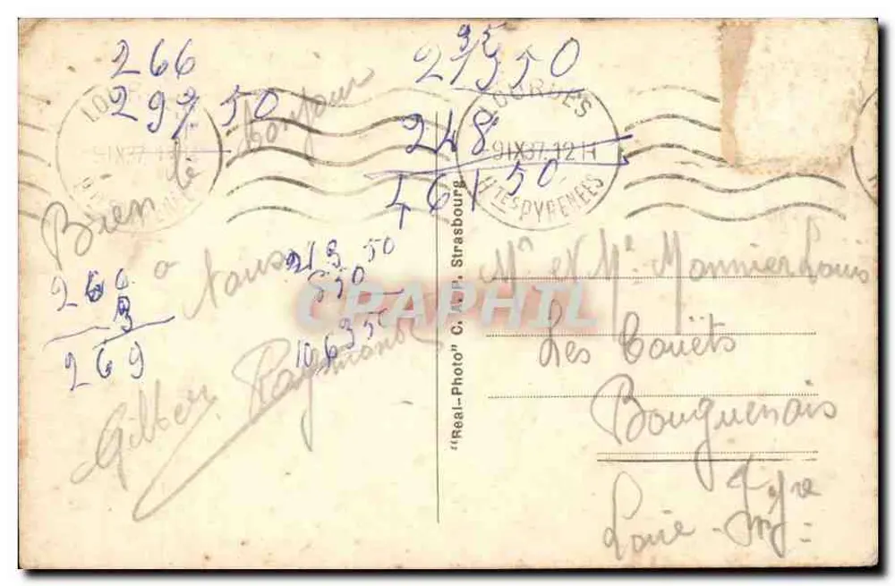 De Piscines en de Gave — Lourdes — uitgever A.A. n°25 - Achterkant