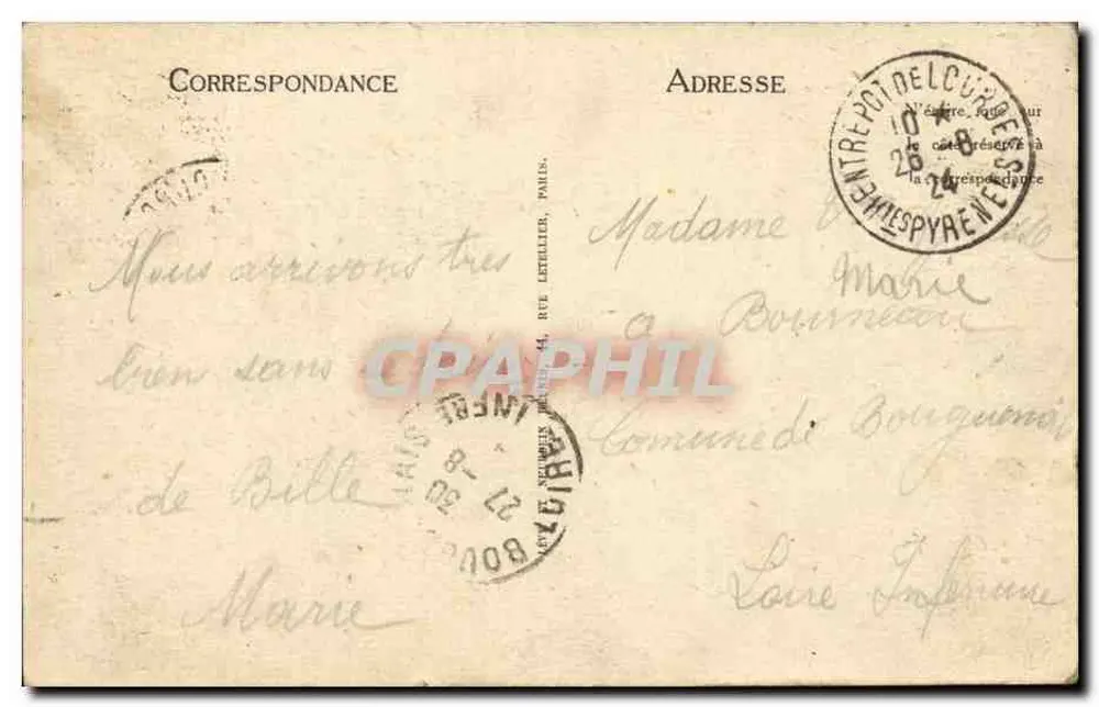 Lourdes - A Basílica e o Gave - L.L. - n°112 - Verso