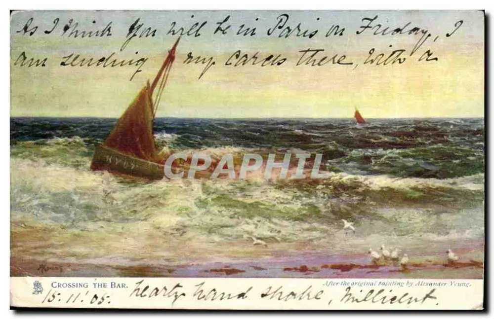 Crossing The Bar — Nach dem Originalgemälde von Alexander Young — Tuck's Post Card - Vorderseite