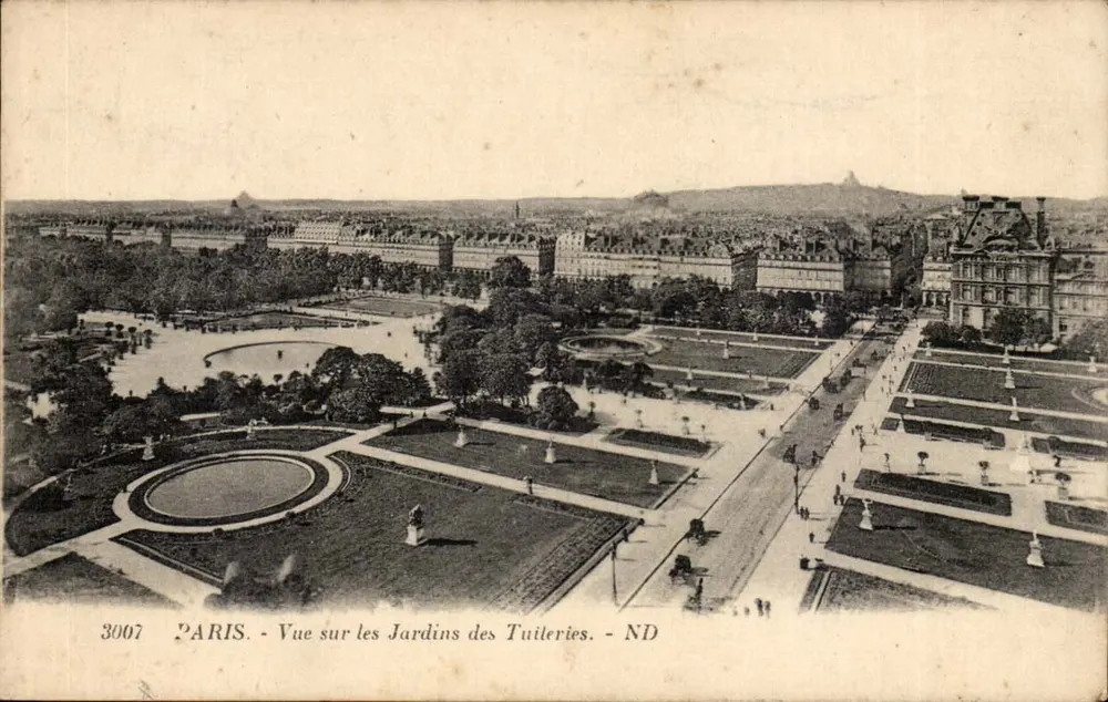 Paris - Ansicht der Tuileries-Gärten - ND - Vorderseite