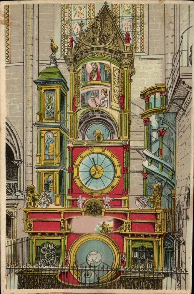 Strasbourger astronomische Uhr — Kathedrale Notre-Dame — Verlag Ch. Hereret, Serie 15 - Vorderseite