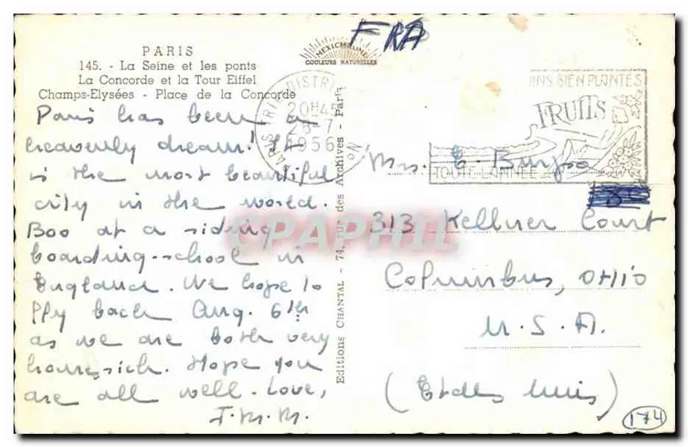 Paris — Die Seine und die Brücken, Champs-Élysées, Place de la Concorde, Eiffelturm — Éditions des Archives - Rückseite