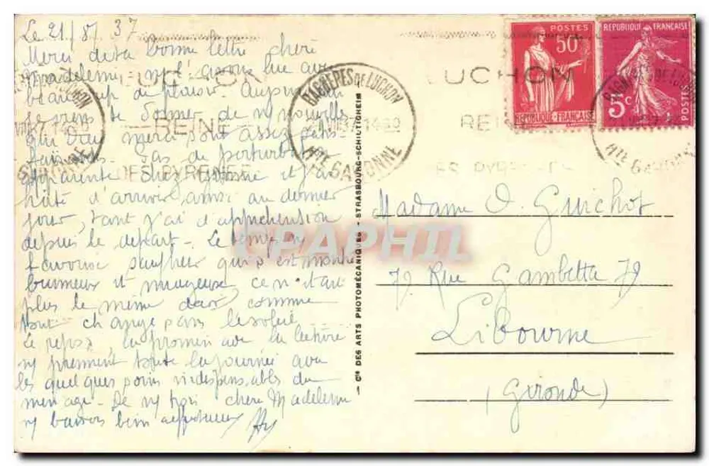 लुचॉन — चर्च — एलएल 160, फोटोमैकेनिकल कला के प्रकाशक - पीछे