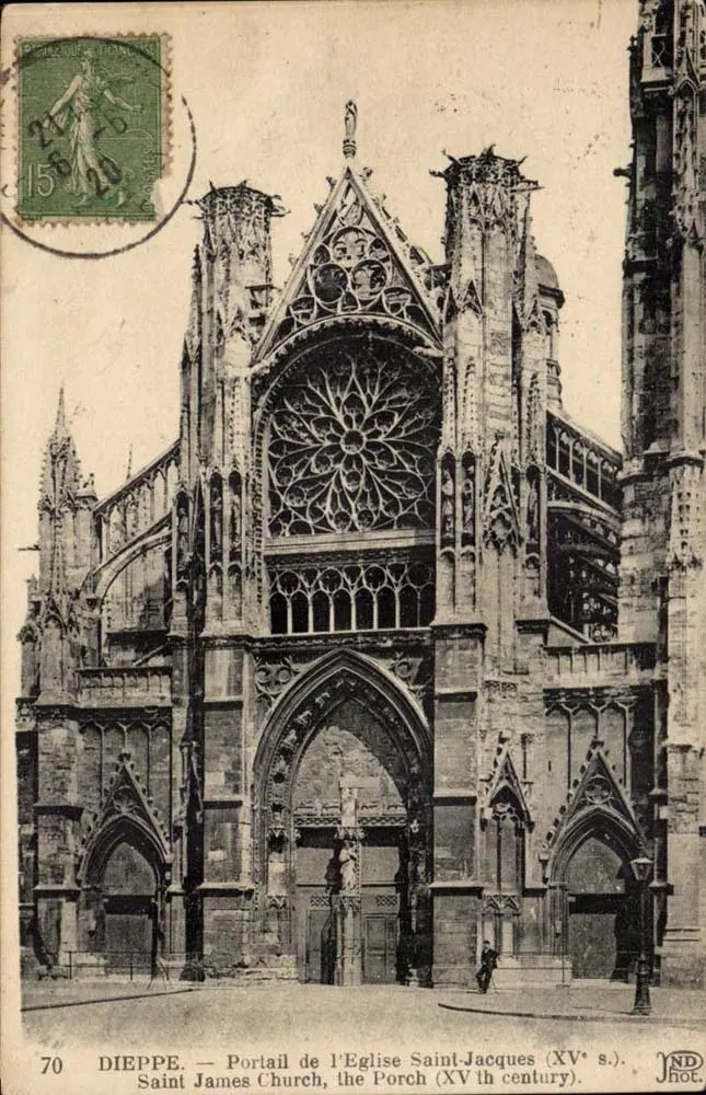 Dieppe — Portal da Igreja de São Jacó (século XV) — JND HOT. - Frente