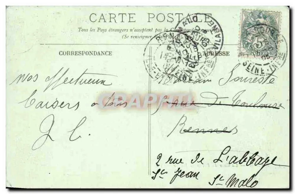 Rouen — La Corte del Palacio de Justicia — LL. n°9 - Reverso