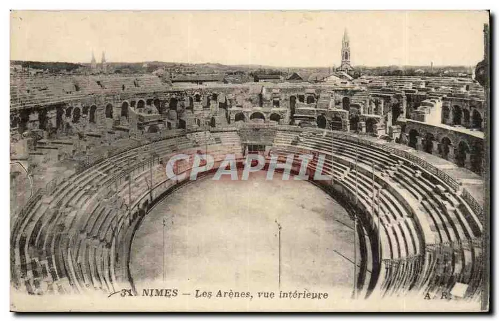 Nîmes — As Arênes, vista interior — A. R. n°31 - Frente