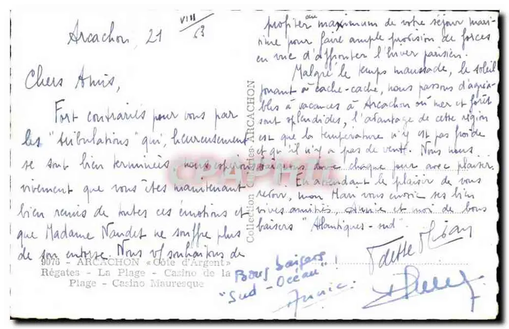 Arcachon — Plage, Régates, Casino — Éditeur : Collection Cartes Postales - Rückseite