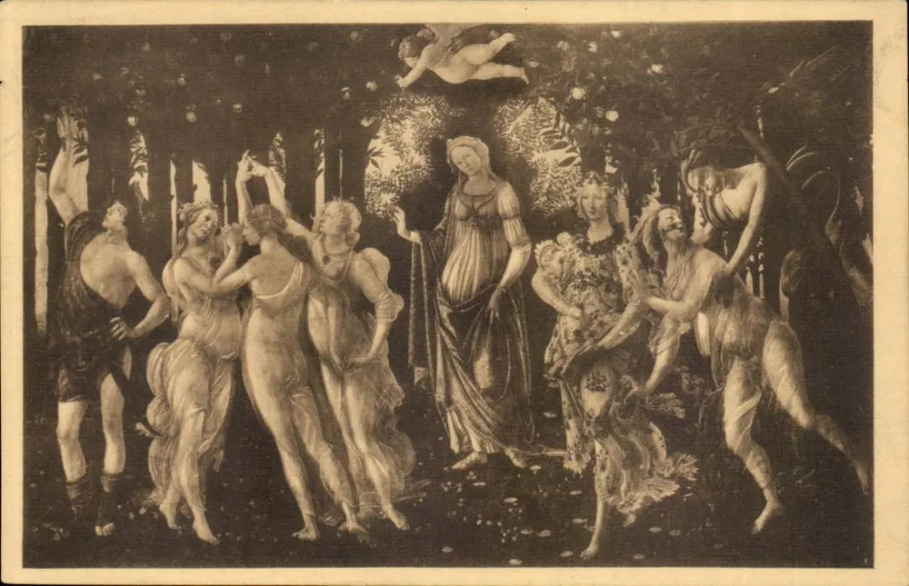 La Primavera — S. Botticelli — Galerie Antica e Moderna, Florenz - Vorderseite