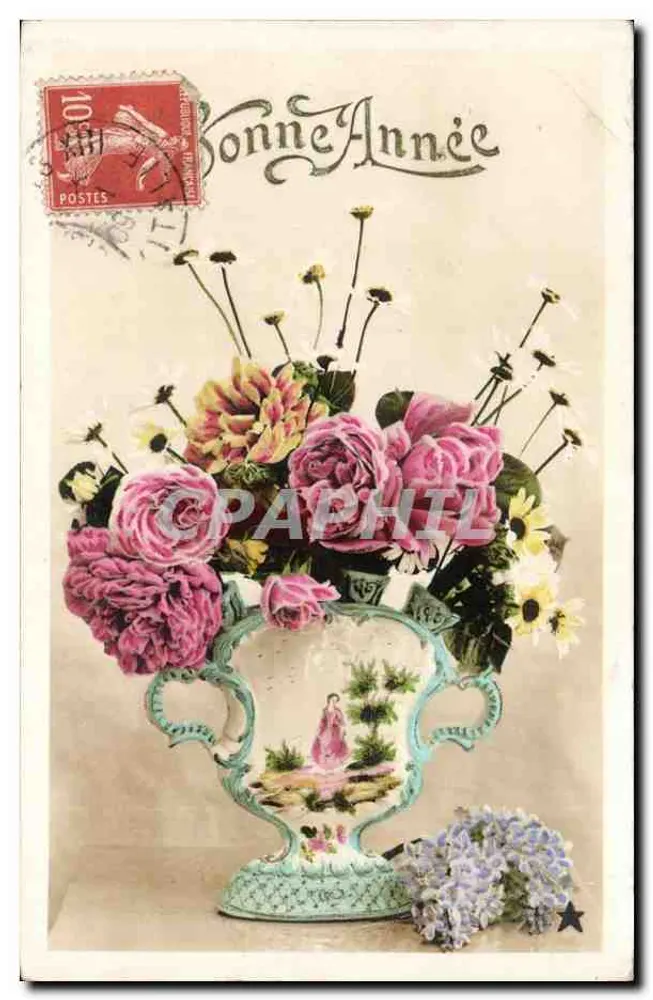 Blumenstrauß — Frohe Neujahr — Serie CC Nr. 2001 - Vorderseite