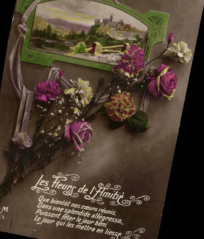 Die Blumen der Freundschaft — Gedicht über Freundschaft — Verlag M. M. n° 3 - Vorderseite