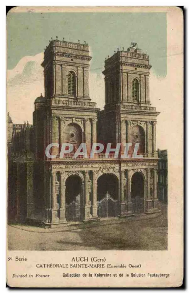 Auch (Gers) — Catedral Santa Maria (Conjunto Oeste) — Coleção da Kolaraine e da Solução Pautaubege, 3ª Série - Frente
