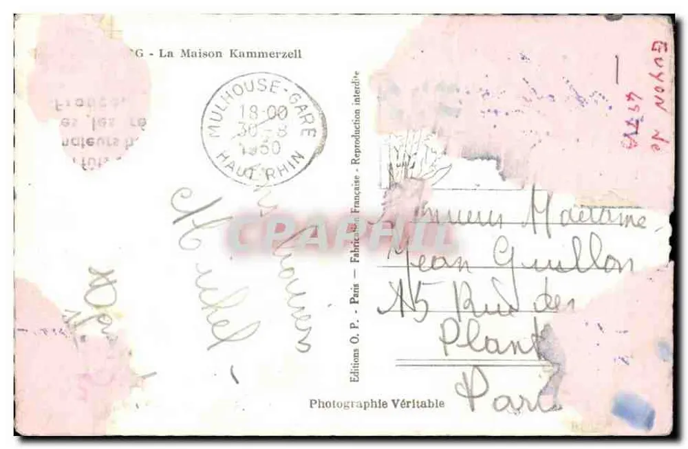 La Maison Kammerzell — Mulhouse — Ediciones O.P. - París - Reverso