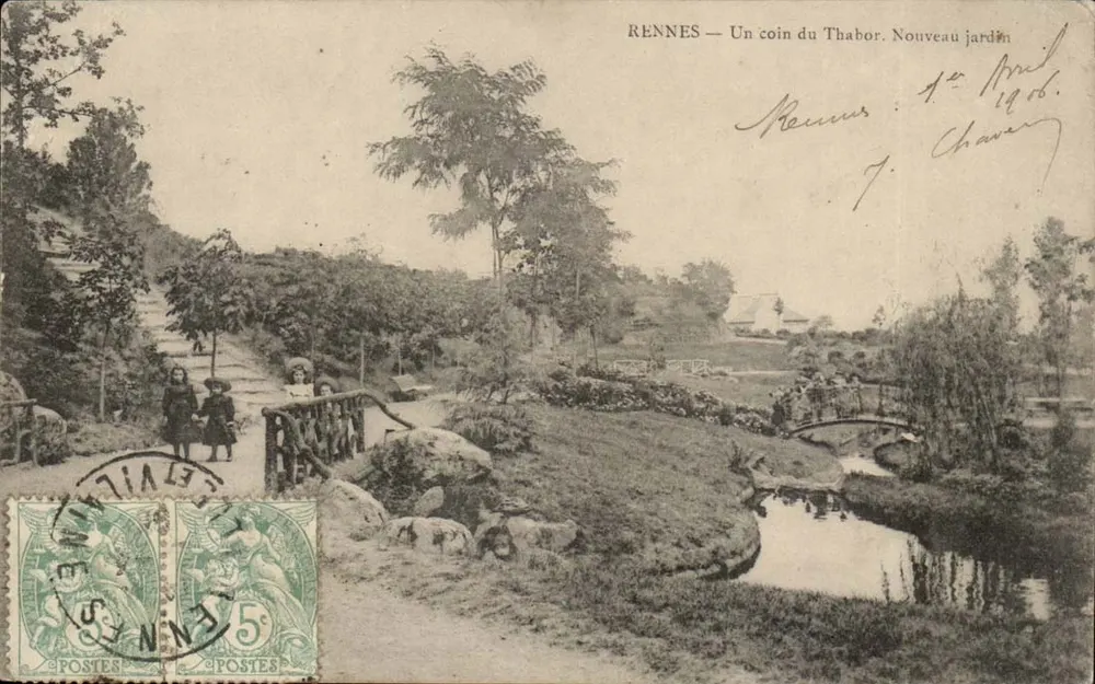 Rennes — Ein Eckbereich des Thabor. Neuer Garten — Verleger nicht sichtbar, Seriennummer nicht lesbar - Vorderseite