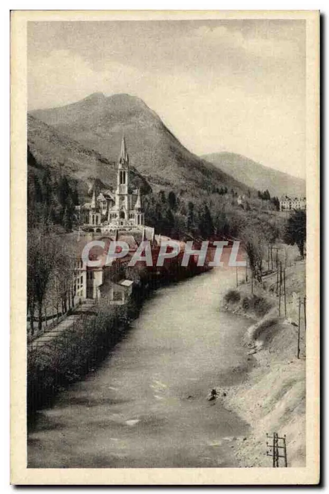 Lourdes — A Basílica e o Gave — Edição P. Doucet Lourdes, n°57 - Frente