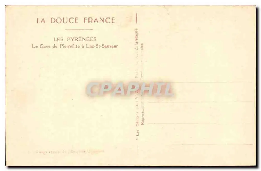 O Gave de Pierrefitte a Luz-Saint-Sauveur — Os Pirineus — Edições de Béziers - Verso