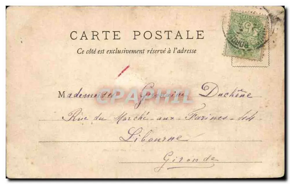 Bordeaux — Faculdade de Letras e Ciências — W.F. Déposé - Verso