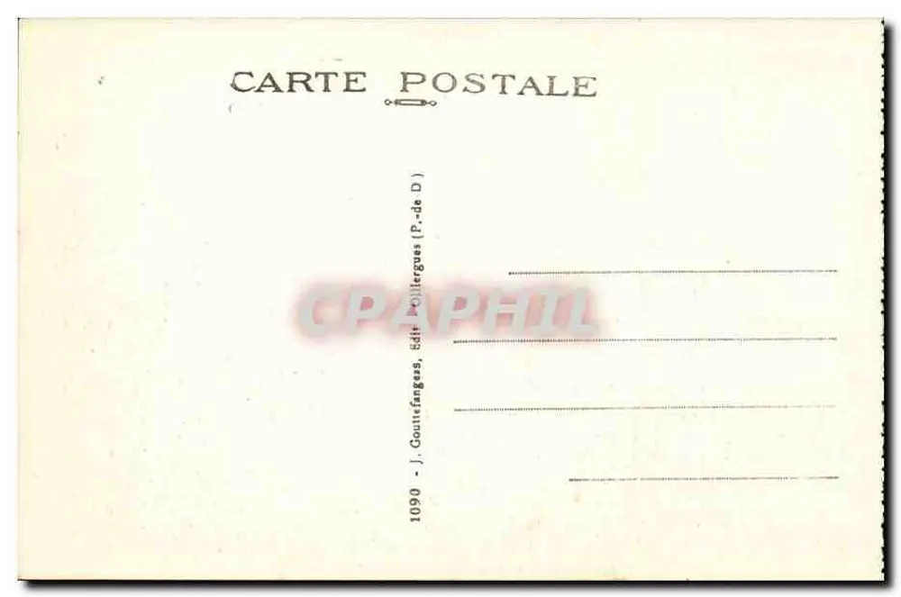 Clermont-Ferrand — Praça de Jaude — Editor J. Gouttefanges, n° 1090 - Verso