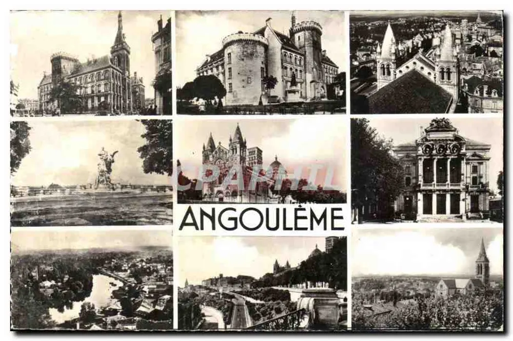 Angoulême — vista panorâmica e monumentos — Edições do Global, n° 16 - Frente