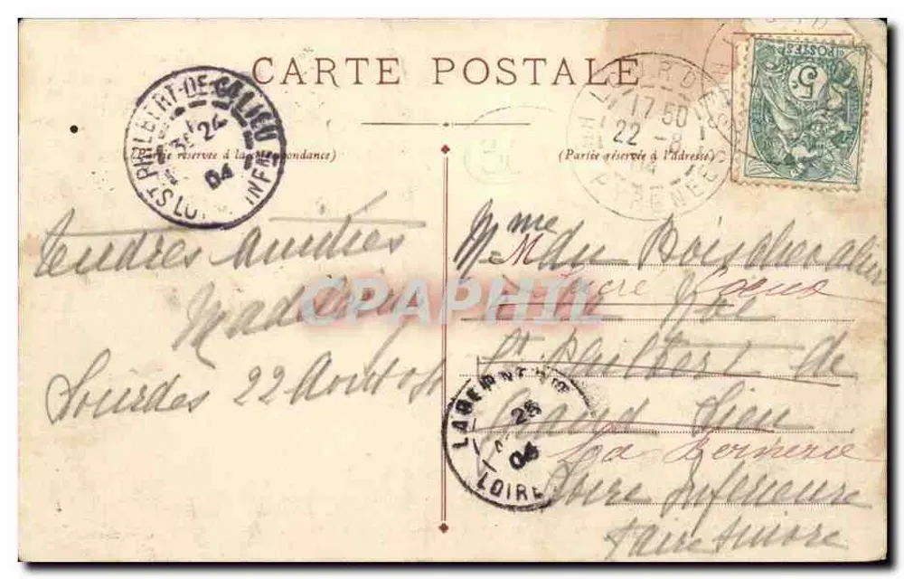 Lourdes — Esplanada do Rosário (Procissão) — n° 214, editor n.° Barré - Verso