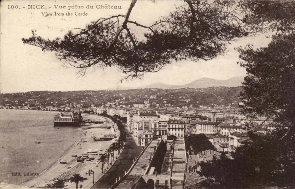 NICE — Vista tirada do Castelo — Edit. Gilletta, n°100 - Frente