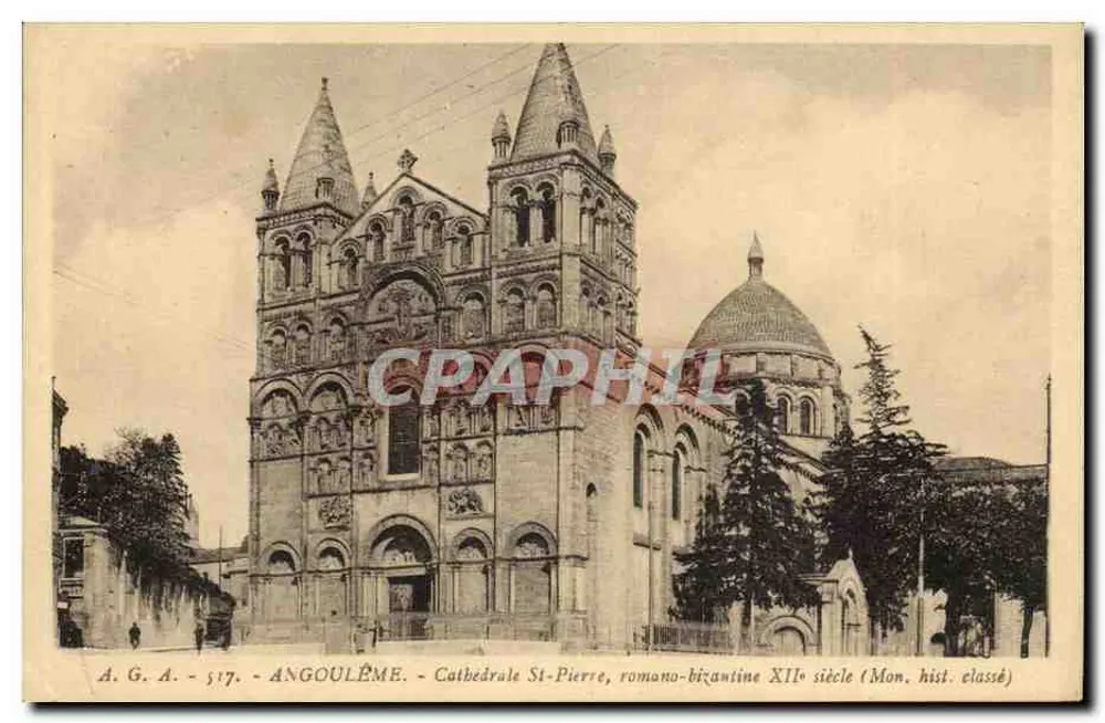 Angoulême - Kathedrale Saint-Pierre, roman-byzantinisch, 12. Jahrhundert (klassiertes historisches Monument) - A.G.A. - 517 - Vorderseite