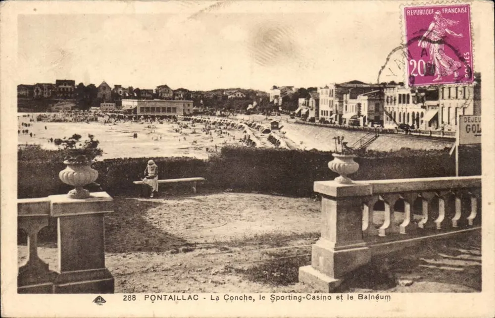 PONTAILLAC - Die Bucht von La Conche, das Sporting-Casino und das Balnéum — Antike Ansichtskarte n°288, Verlag P.A.C. - Vorderseite