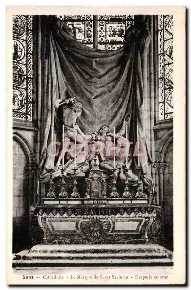 Sens - Kathedrale - Das Martyrium des heiligen Savinien - Stuckdrapierung - Vorderseite