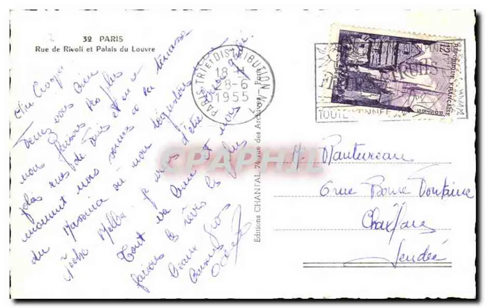 Rue de Rivoli und Palais du Louvre — Paris — Editions Chantal, Nr. 32 - Rückseite
