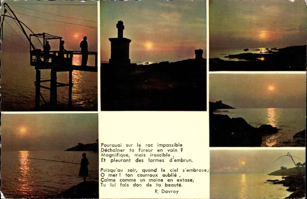 Pôr do sol na Costa — Saint-Brévin — Editor F. Chapeau, n°76 - Frente