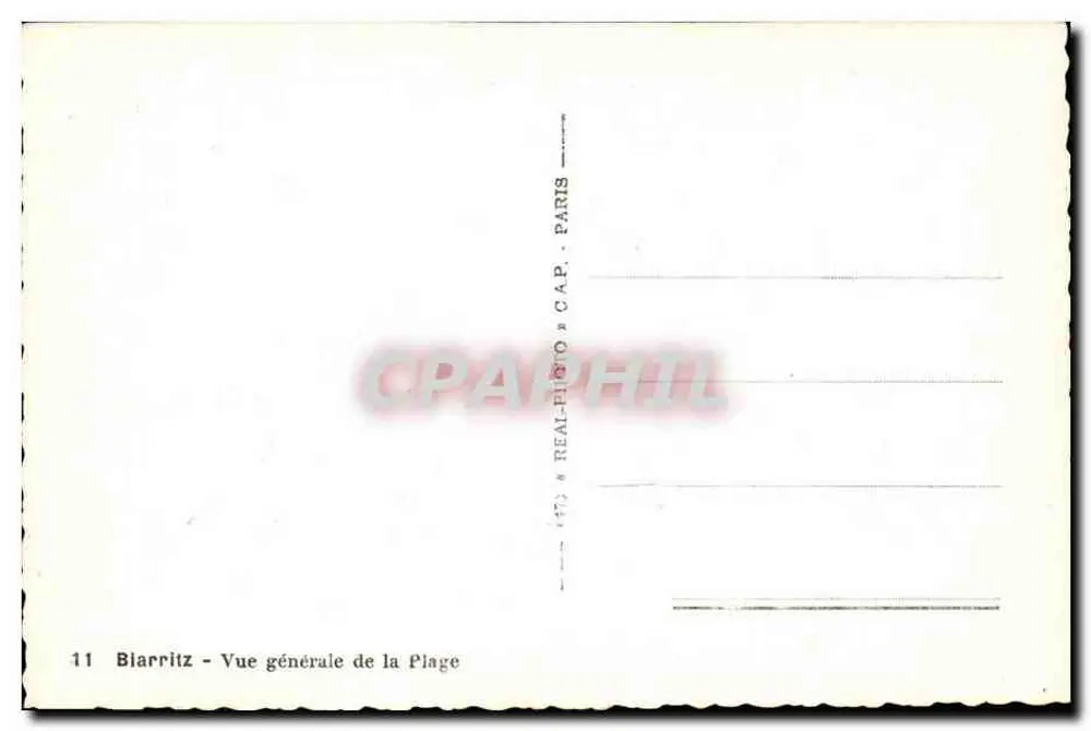 Biarritz — Vista geral da Praia — Paris - Verso