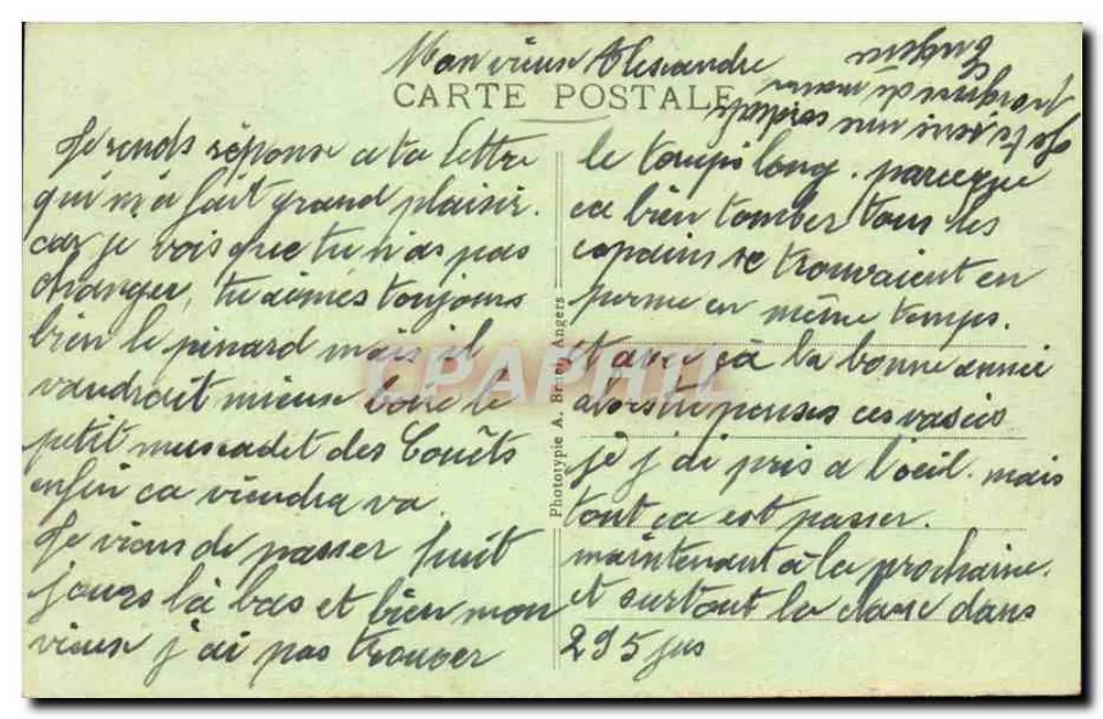 Angers - Jardim do Mail - A. B. - Verso