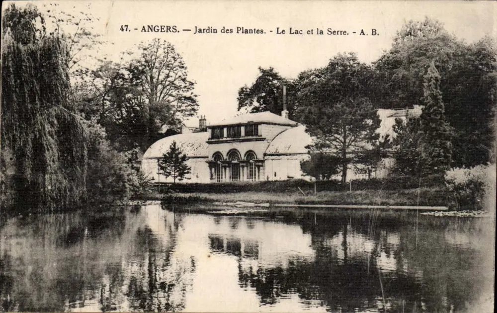 Angers — Botanischer Garten — Der See und die Gewächshaus — A. B. - Vorderseite
