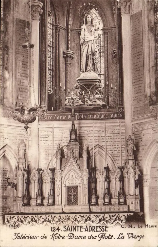 Innenraum der Notre-Dame des Flots. Die Jungfrau — C. M., Le Havre — n°124 - Vorderseite