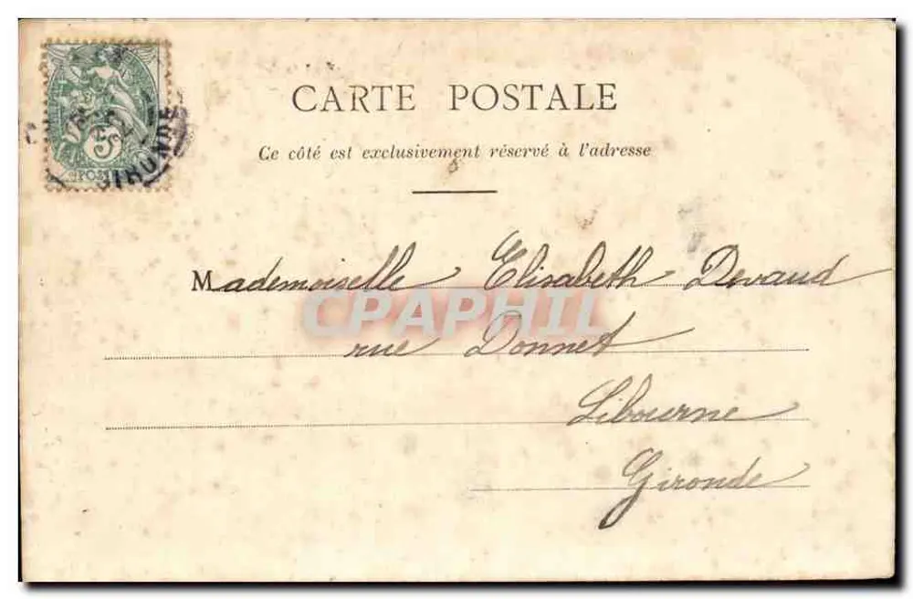 Bordeaux - O Monumento Gambetta — Coleção Gorce, fot.-editora Talence (Gironde) n°6 - Verso