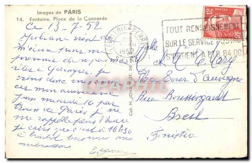 Fonte da Concorde — Praça da Concorde — Editor Raymond - Verso