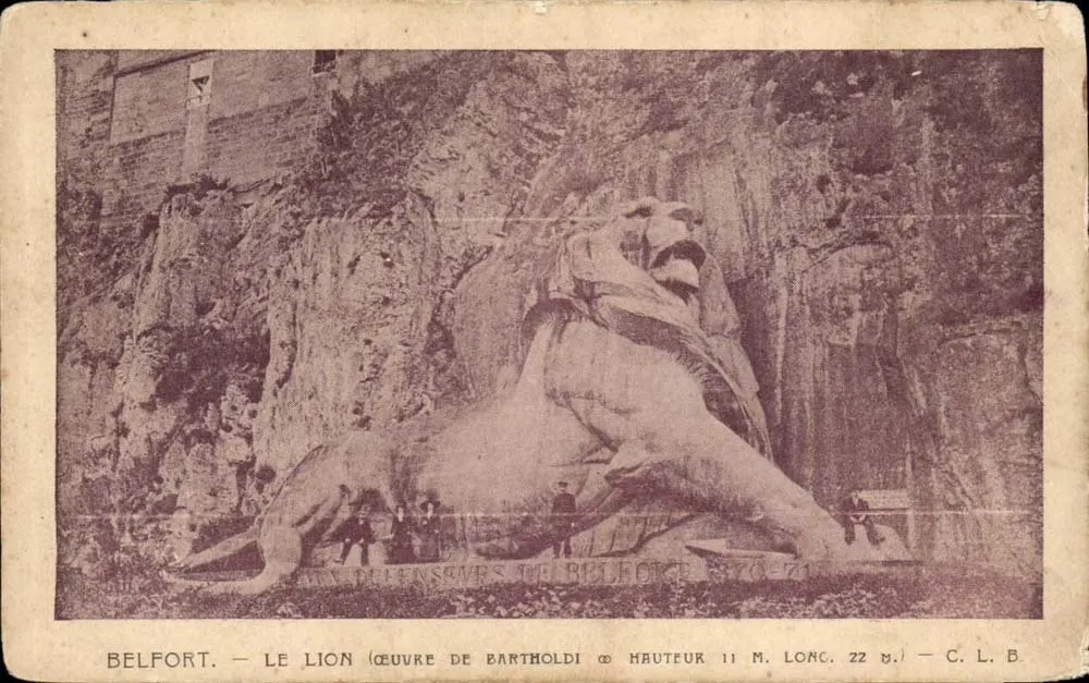 Belfort — O Leão (obra de Bartholdi) — C. L. B. - Frente