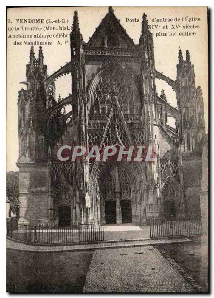 Vendôme (Loir-et-Cher) — Eingang zur Kirche der Dreifaltigkeit, ehemalige Abtei, 14. und 15. Jahrhundert — A. Papegau, Imp.édit Tournes-Paris - Vorderseite