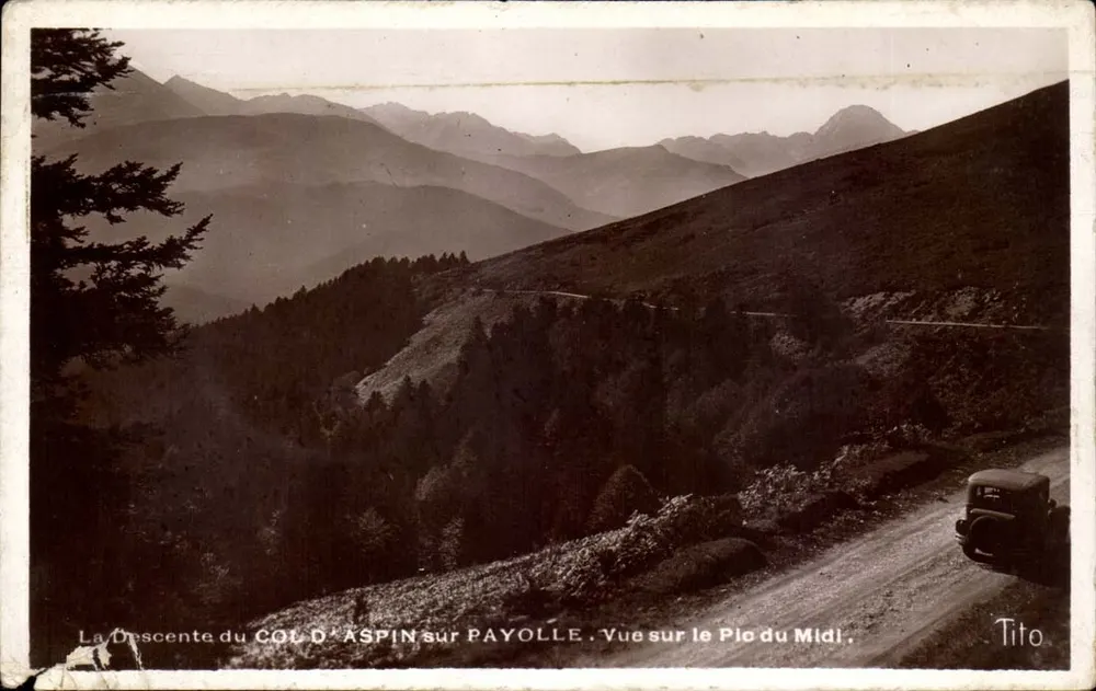 Die Abfahrt vom COL D'ASPIN nach PAYOLLE — Aussicht auf den Plo du Midi — Tito - Vorderseite