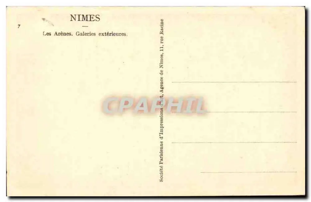 Nîmes — As Arênes. Galerias externas. - Verso