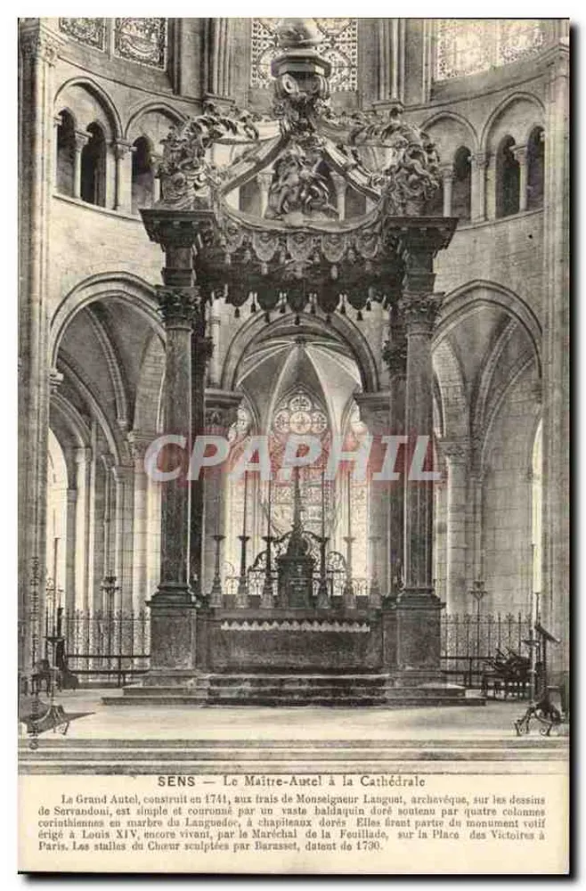 Sens — El altar mayor en la catedral — editor no identificado - Anverso