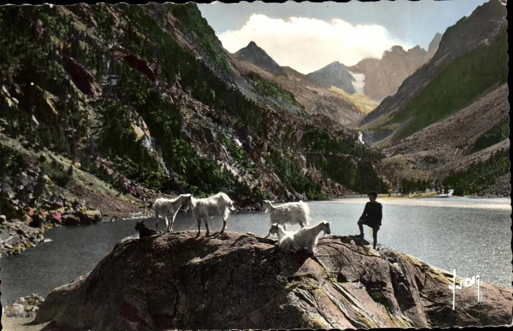 Lago de Vignemale — montanhas e cabras — Les Éditions d'Art Française - Frente