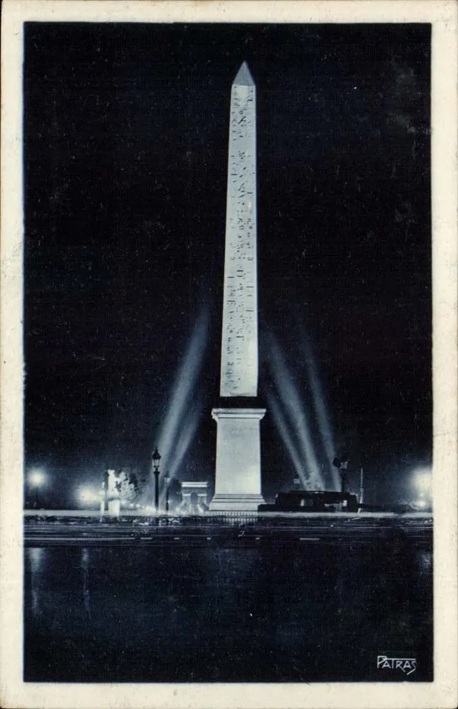 París de Noche — Iluminaciones del Obelisco y del Arco de Triunfo — Patras - Anverso