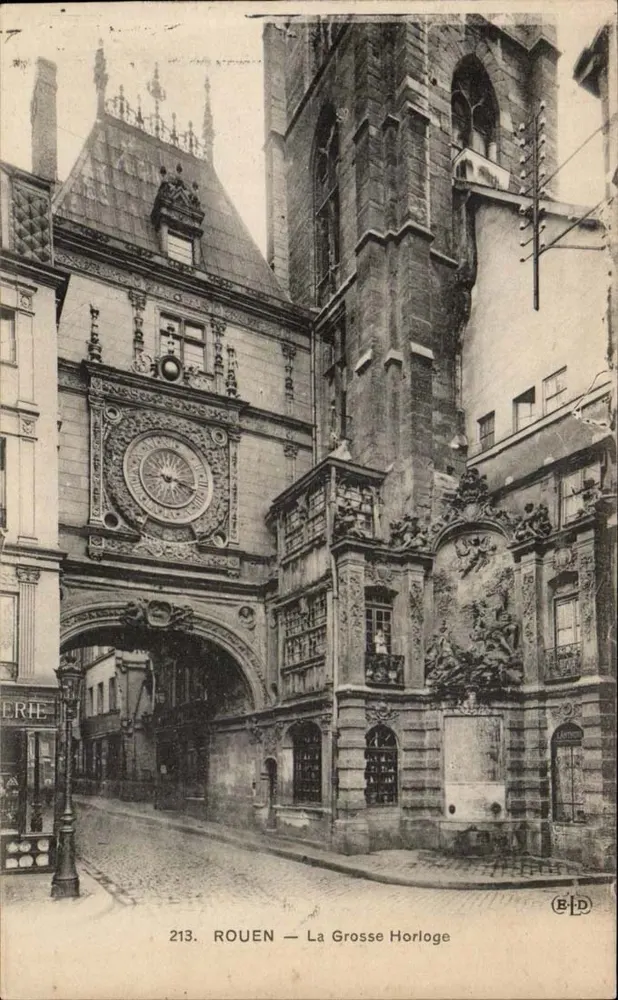Rouen — A Grande Relógio — Editor ELD, n° 213 - Frente