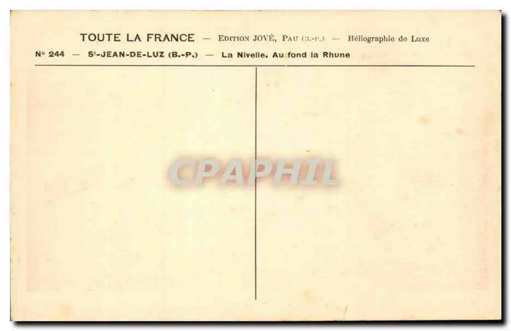 Saint-Jean-de-Luz (B.P.) — A Nivelle, no fundo a Rhune — Edição Jové, Pau - Verso