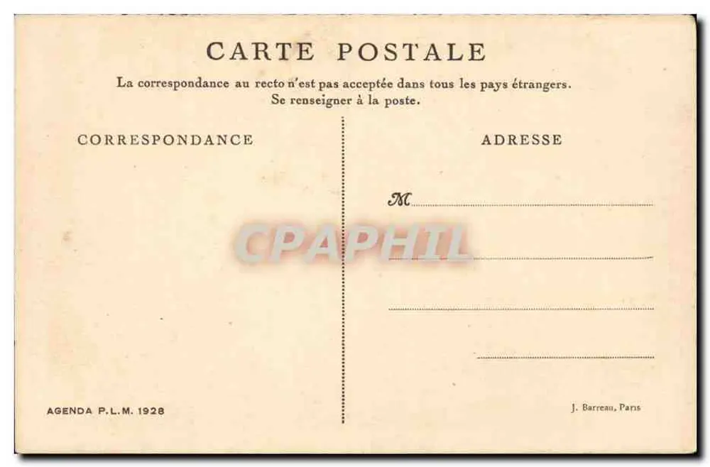 Pontarlier — Die alten Mauern — J. Barreau, Paris, Seriennummer Agenda P.L.M. 1928 - Rückseite