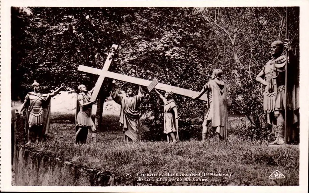 Lourdes - Der Calvary (Zweite Station) - Jesus trägt sein Kreuz - C.A.P. Strasbourg - Vorderseite