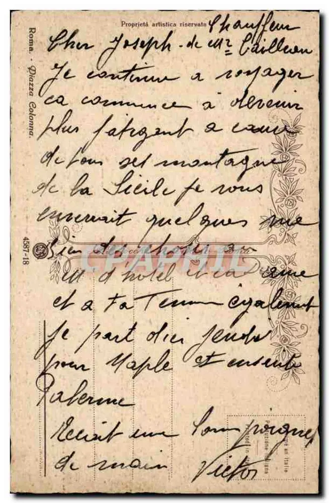 Piazza Colonna — Rom — unbekannter Verlag, n° 4537-18 - Rückseite