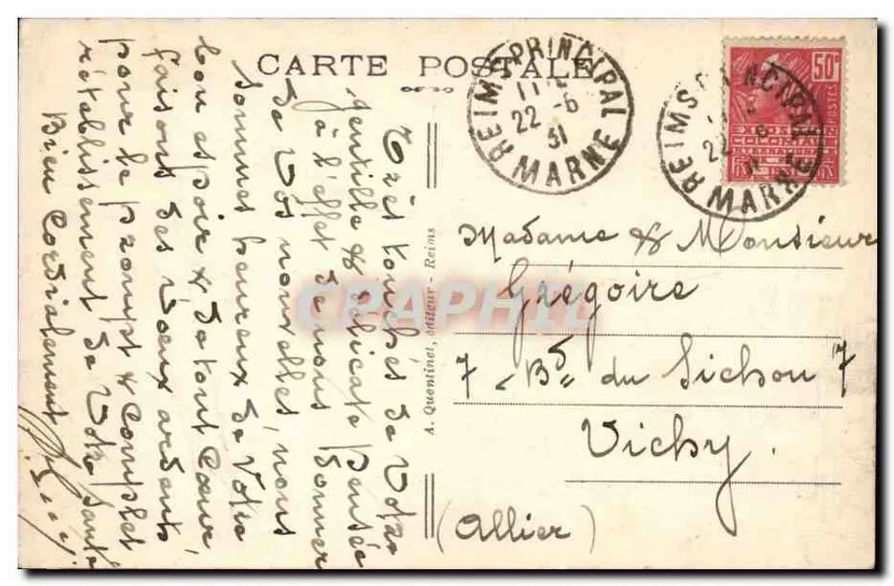Reims — O Hotel de Ville — A. Goup - Verso