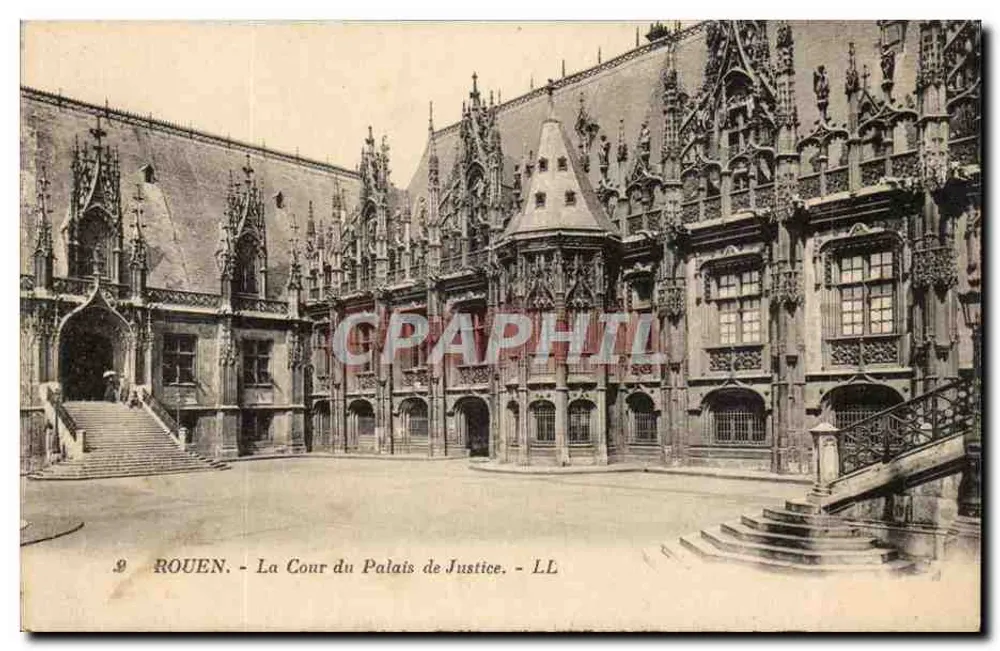 Rouen — La Corte del Palacio de Justicia — LL - Anverso